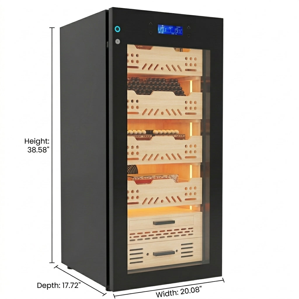 Advanced airflow system inside cigar humidor ensuring consistent climate for cigar preservation