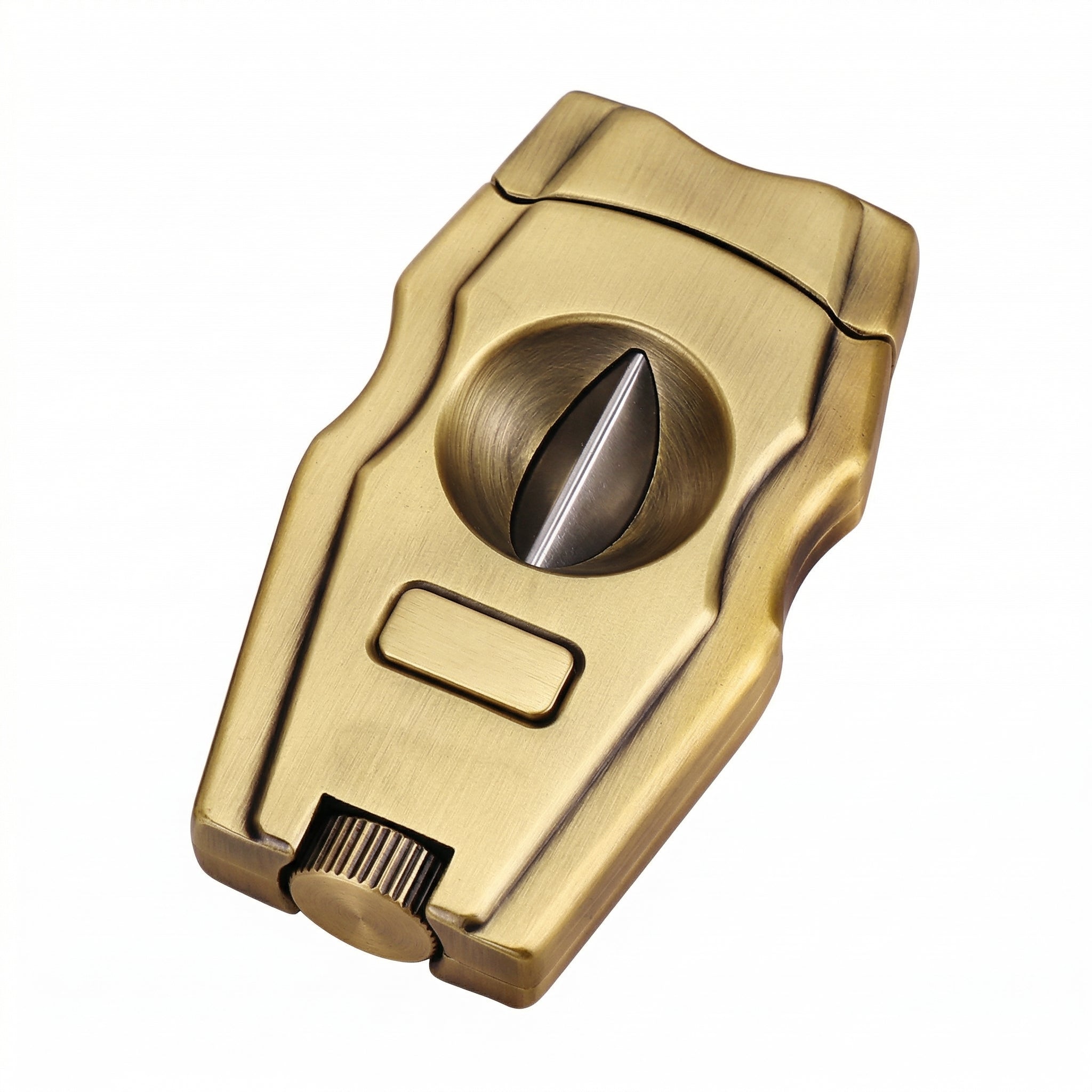 Luxury silver engraved cigar cutter with double guillotine blades - premium cigar accessory