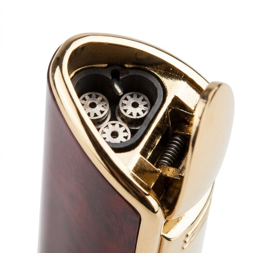 Triple Flame Torch Lighter - Windproof Refillable Cigar Lighter