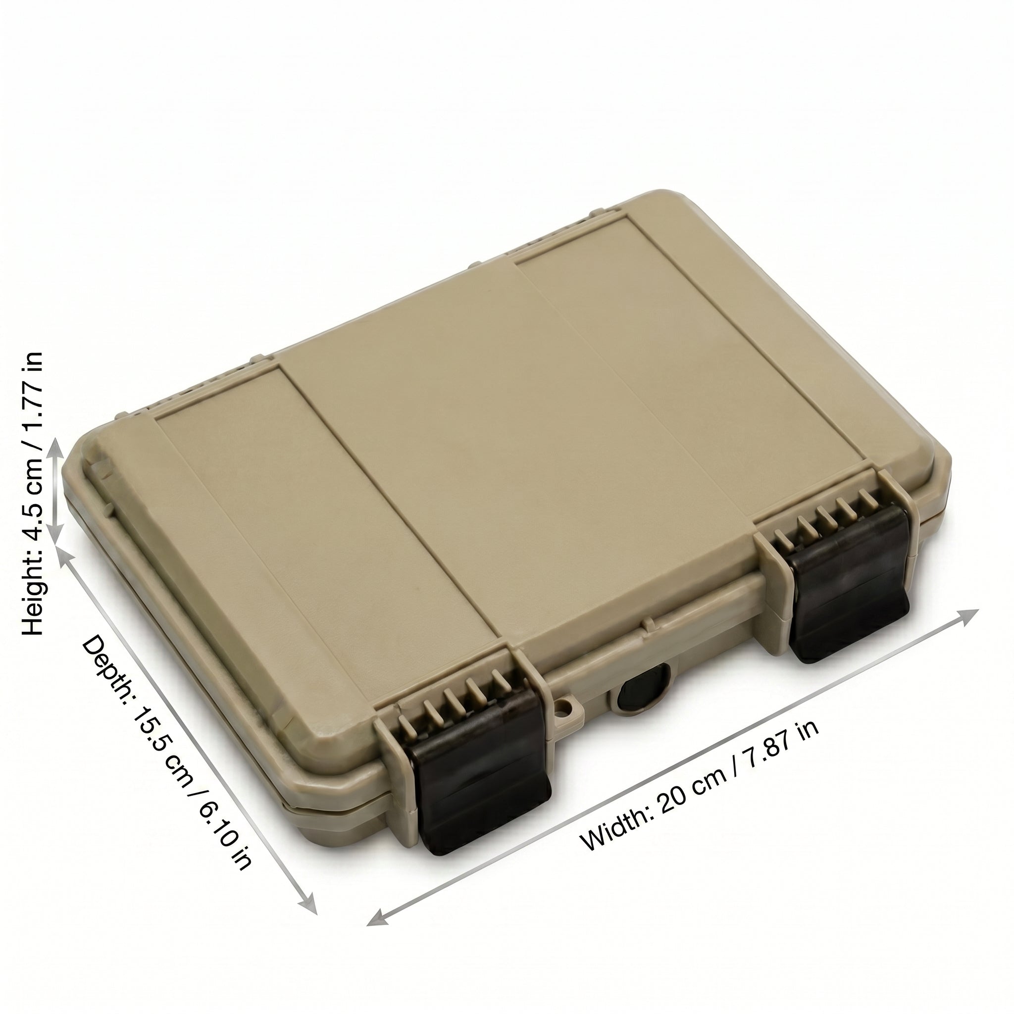 Cedar Shell 5-cigar travel humidor with dimensions shown — 7.08 x 4.72 in — hard shell exterior, white background
